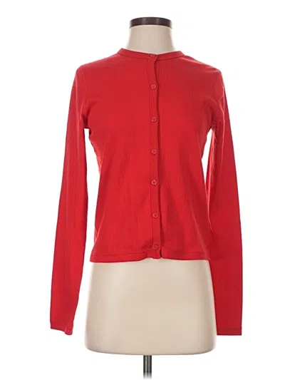 Pre-owned Uniqlo Long Sleeve Blouse In Red