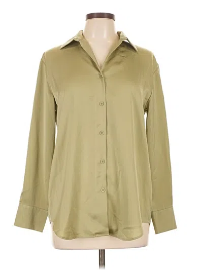 Pre-owned Uniqlo Long Sleeve Blouse In Tan