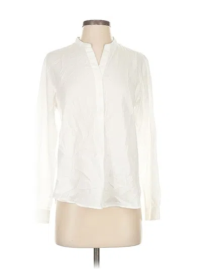 Pre-owned Uniqlo Long Sleeve Blouse In White