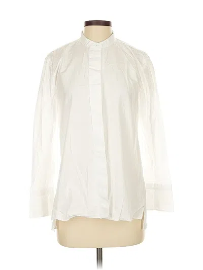 Pre-owned Uniqlo Long Sleeve Blouse In White