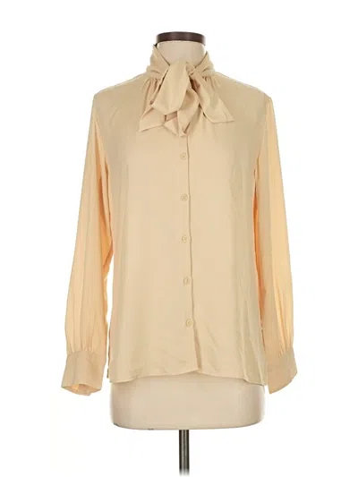 Pre-owned Uniqlo Long Sleeve Blouse In White