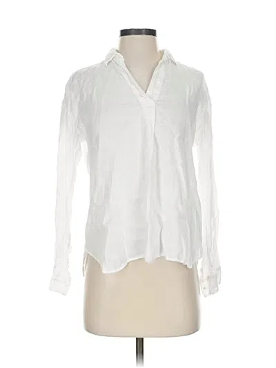 Pre-owned Uniqlo Long Sleeve Blouse In White