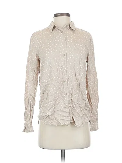 Pre-owned Uniqlo Long Sleeve Blouse In White