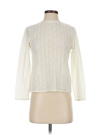 Pre-owned Uniqlo Long Sleeve Blouse In White