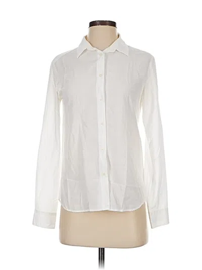 Pre-owned Uniqlo Long Sleeve Blouse In White