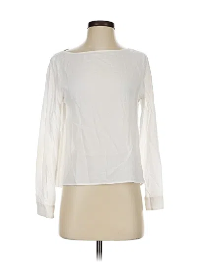 Pre-owned Uniqlo Long Sleeve Blouse In White