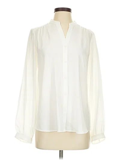 Pre-owned Uniqlo Long Sleeve Blouse In White