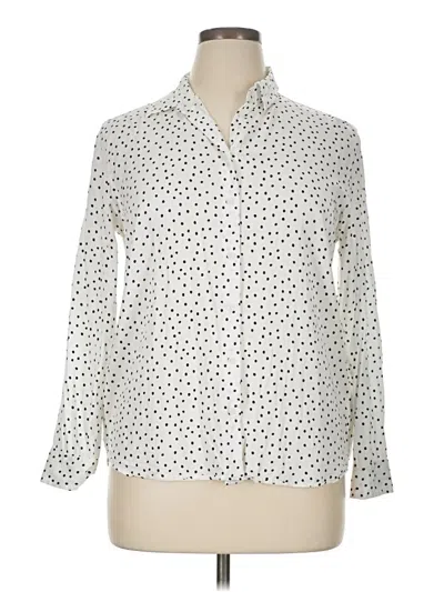 Pre-owned Uniqlo Long Sleeve Blouse In White