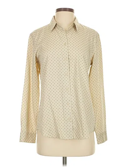 Pre-owned Uniqlo Long Sleeve Blouse In White