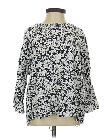 Pre-owned Uniqlo Long Sleeve Blouse In White