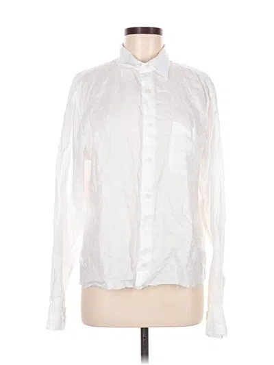 Pre-owned Uniqlo Long Sleeve Blouse In White