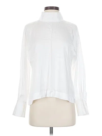 Pre-owned Uniqlo Long Sleeve Blouse In White