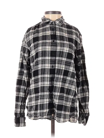 Pre-owned Uniqlo Long Sleeve Button Down Shirt In Black