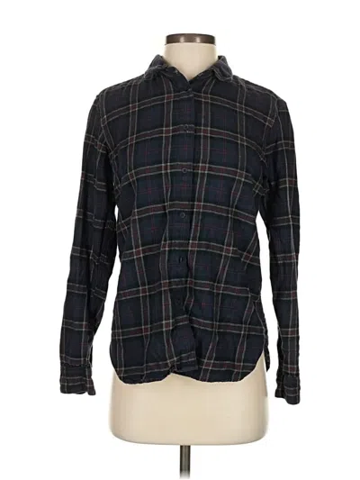 Pre-owned Uniqlo Long Sleeve Button Down Shirt In Black