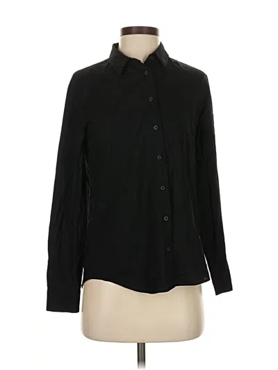 Pre-owned Uniqlo Long Sleeve Button Down Shirt In Black