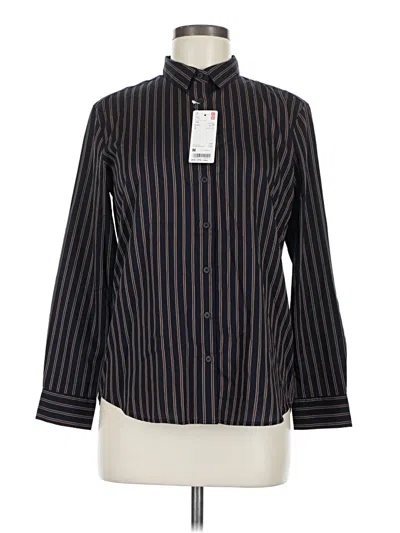 Uniqlo Long Sleeve Button Down Shirt In Black
