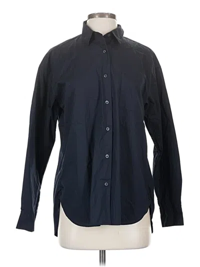 Pre-owned Uniqlo Long Sleeve Button Down Shirt In Black