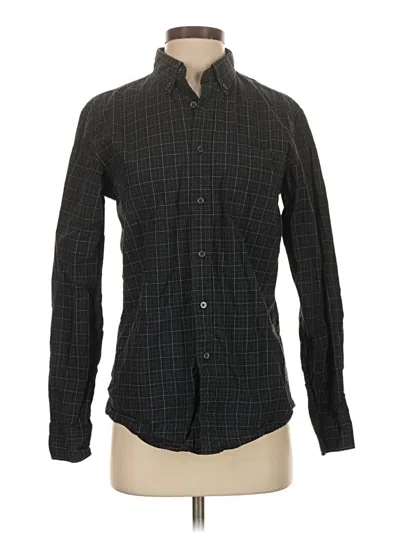 Pre-owned Uniqlo Long Sleeve Button Down Shirt In Black