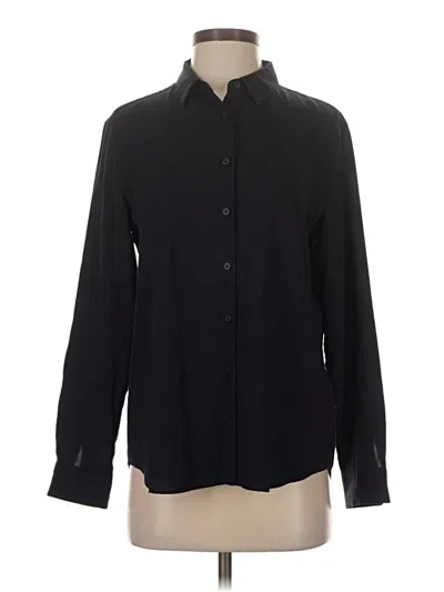 Pre-owned Uniqlo Long Sleeve Button Down Shirt In Black