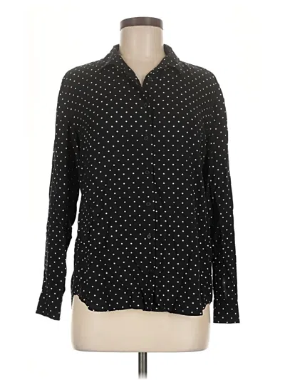 Pre-owned Uniqlo Long Sleeve Button Down Shirt In Black