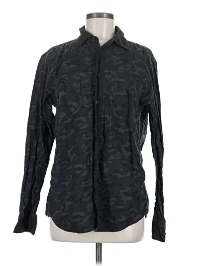 Pre-owned Uniqlo Long Sleeve Button Down Shirt In Black