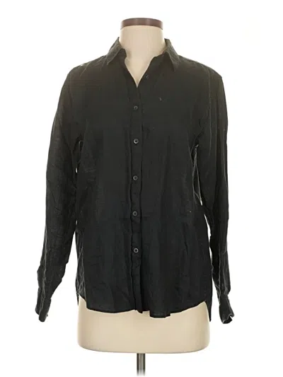 Pre-owned Uniqlo Long Sleeve Button Down Shirt In Black