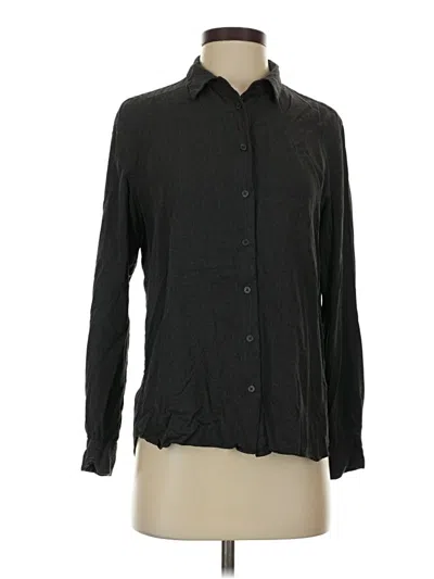 Pre-owned Uniqlo Long Sleeve Button Down Shirt In Black
