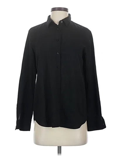 Pre-owned Uniqlo Long Sleeve Button Down Shirt In Black