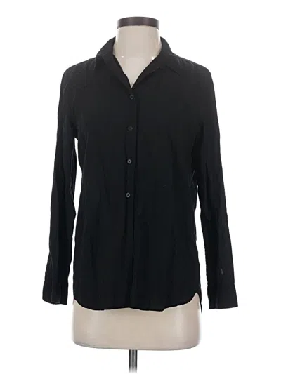 Pre-owned Uniqlo Long Sleeve Button Down Shirt In Black
