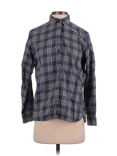 Pre-owned Uniqlo Long Sleeve Button Down Shirt In Blue