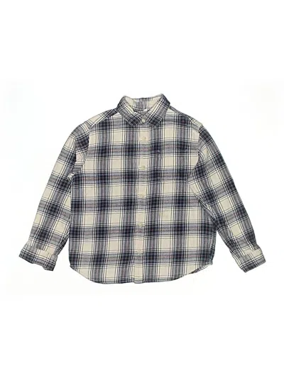 Pre-owned Uniqlo Kids' Long Sleeve Button Down Shirt In Blue