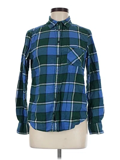Pre-owned Uniqlo Long Sleeve Button Down Shirt In Blue