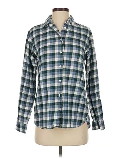 Pre-owned Uniqlo Long Sleeve Button Down Shirt In Blue