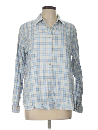 Pre-owned Uniqlo Long Sleeve Button Down Shirt In Blue