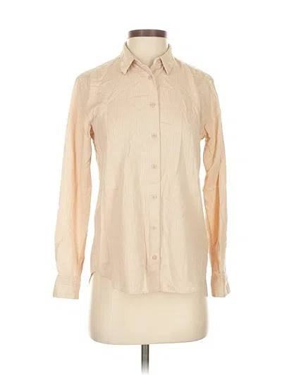 Pre-owned Uniqlo Long Sleeve Button Down Shirt In Brown