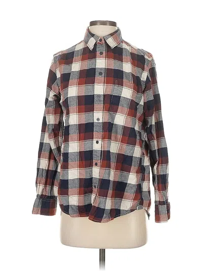 Pre-owned Uniqlo Long Sleeve Button Down Shirt In Brown