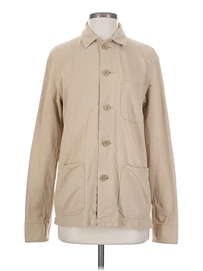 Pre-owned Uniqlo Long Sleeve Button Down Shirt In Brown