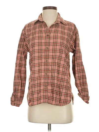 Pre-owned Uniqlo Long Sleeve Button Down Shirt In Brown