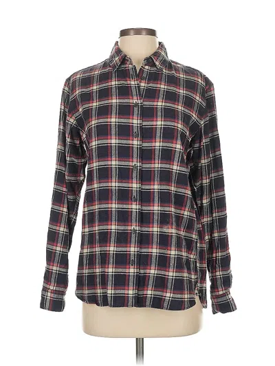 Pre-owned Uniqlo Long Sleeve Button Down Shirt In Burgundy