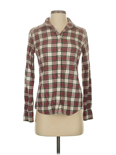 Pre-owned Uniqlo Long Sleeve Button Down Shirt In Burgundy