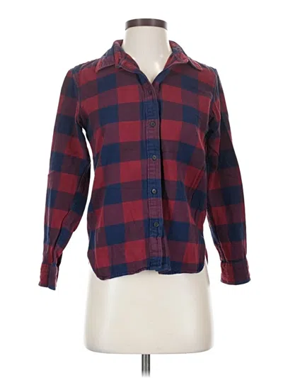 Pre-owned Uniqlo Long Sleeve Button Down Shirt In Burgundy
