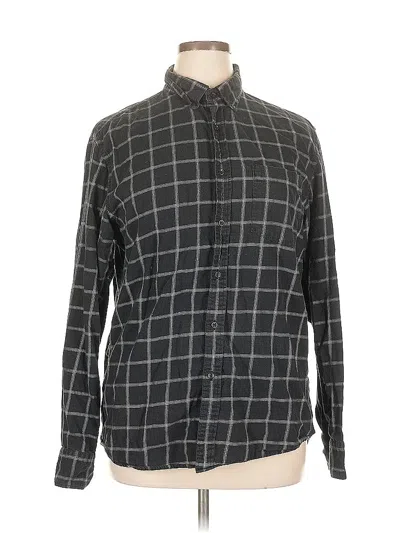 Pre-owned Uniqlo Long Sleeve Button Down Shirt In Gray