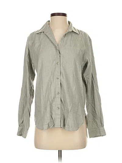 Pre-owned Uniqlo Long Sleeve Button Down Shirt In Gray