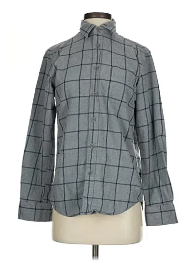 Pre-owned Uniqlo Long Sleeve Button Down Shirt In Gray