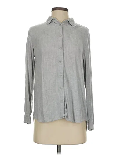 Pre-owned Uniqlo Long Sleeve Button Down Shirt In Gray