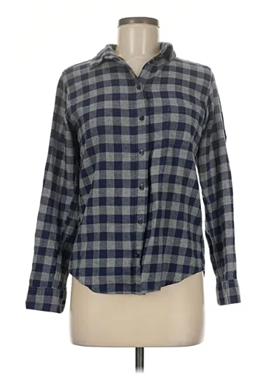 Pre-owned Uniqlo Long Sleeve Button Down Shirt In Gray