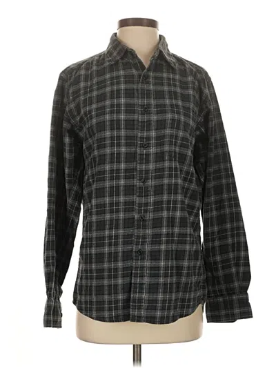 Pre-owned Uniqlo Long Sleeve Button Down Shirt In Gray