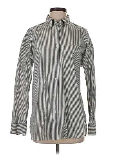 Pre-owned Uniqlo Long Sleeve Button Down Shirt In Gray