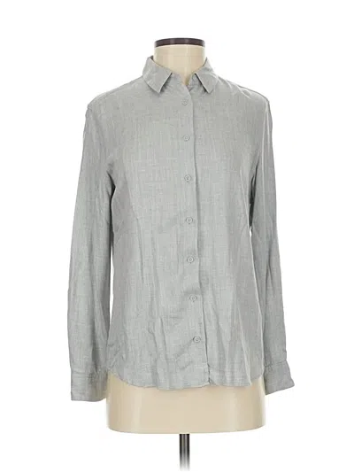 Pre-owned Uniqlo Long Sleeve Button Down Shirt In Gray