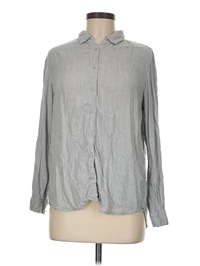 Pre-owned Uniqlo Long Sleeve Button Down Shirt In Gray